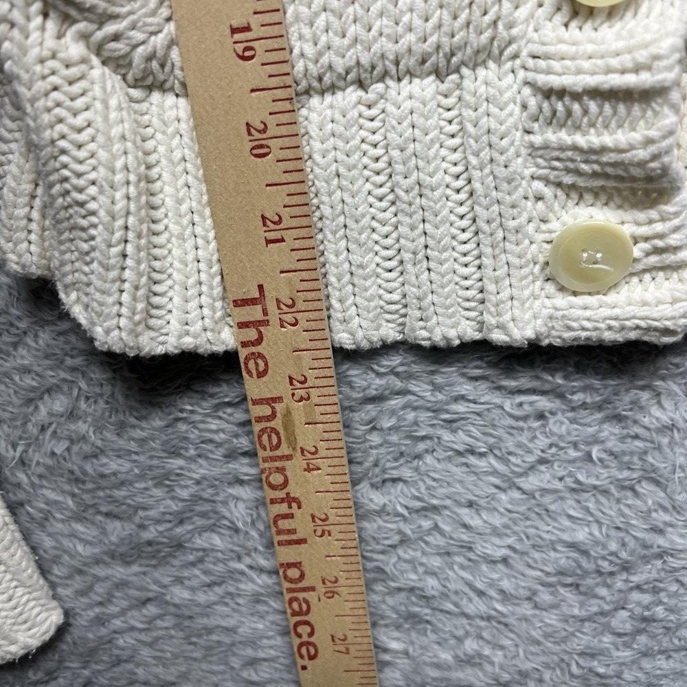 J Crew Sweater Cardigan Womens XS Cream White Chunky Button Up Shawl Collar - Picture 10 of 10